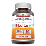 Amazing Nutrition Riboflavin Vitamin B2 400mg capsules front view
