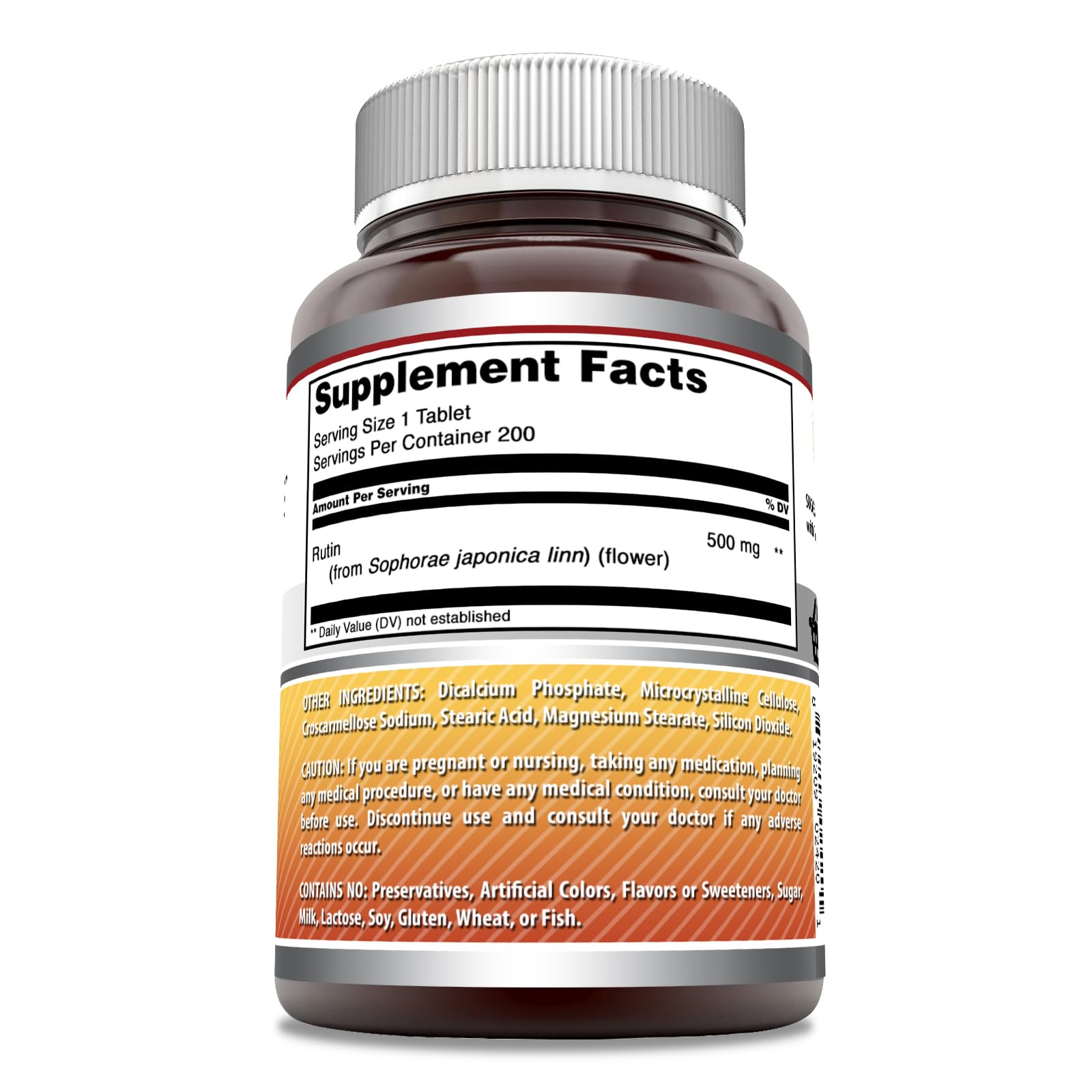 Amazing Nutrition Rutin Supplement 500mg bottle side view