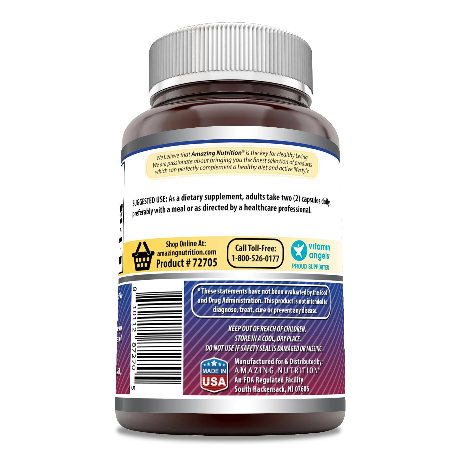 Amazing Nutrition supplement label details
