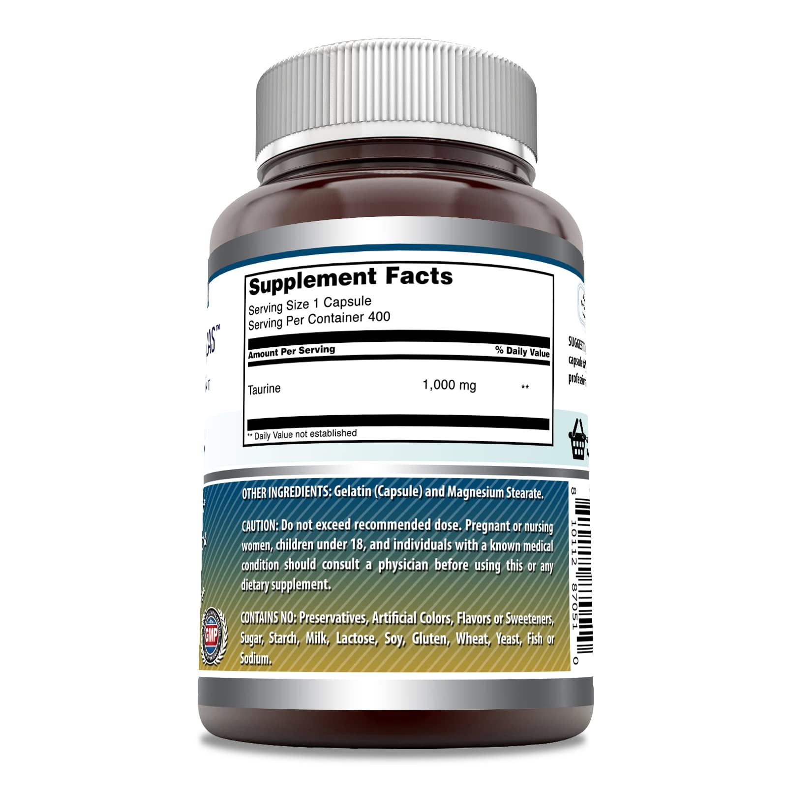 Amazing Nutrition Taurine 1000 Mg Supplement capsule close-up