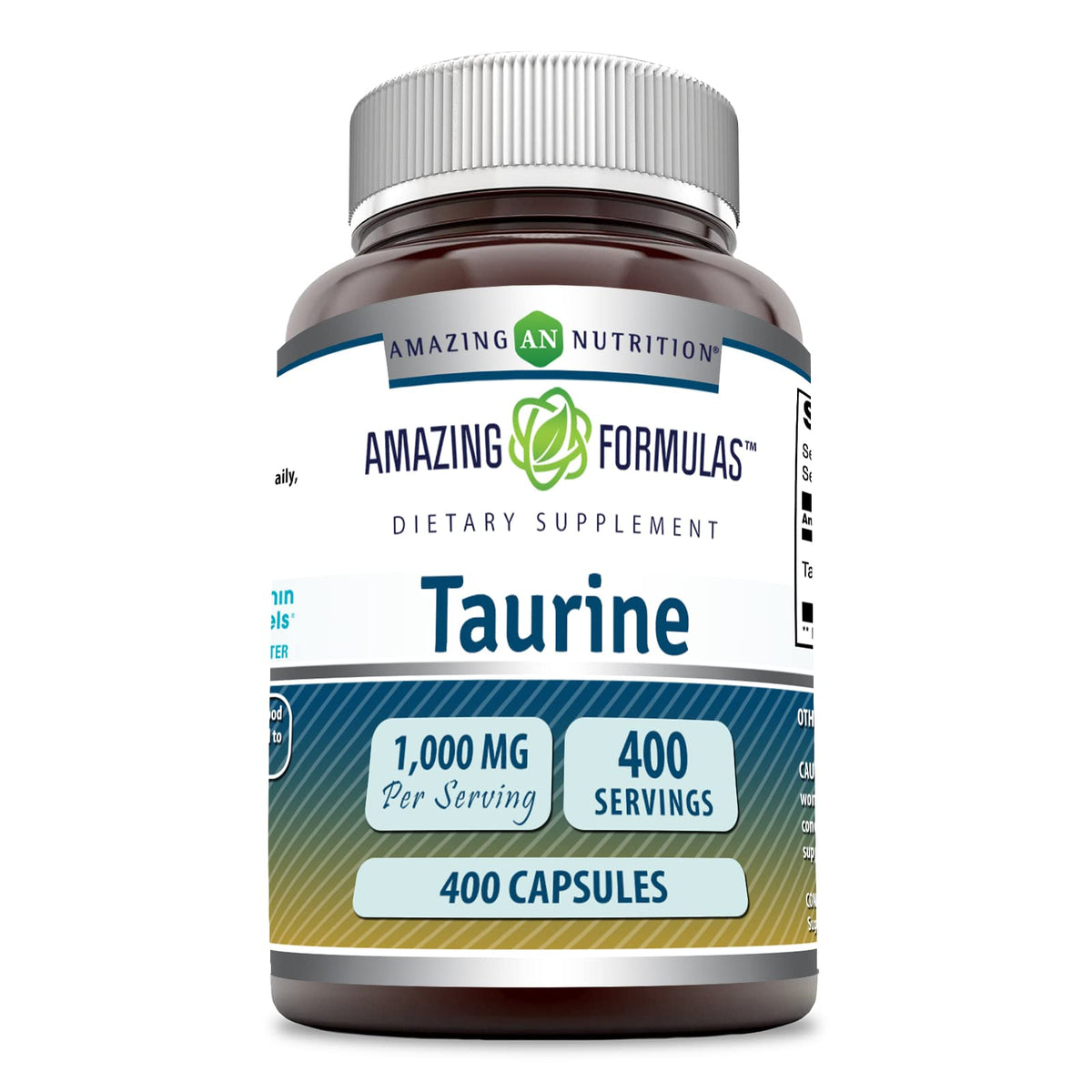 Amazing Nutrition Taurine 1000 Mg Supplement front view with packaging