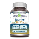 Amazing Nutrition Taurine 1000 Mg with Bioperine supplement bottle front view
