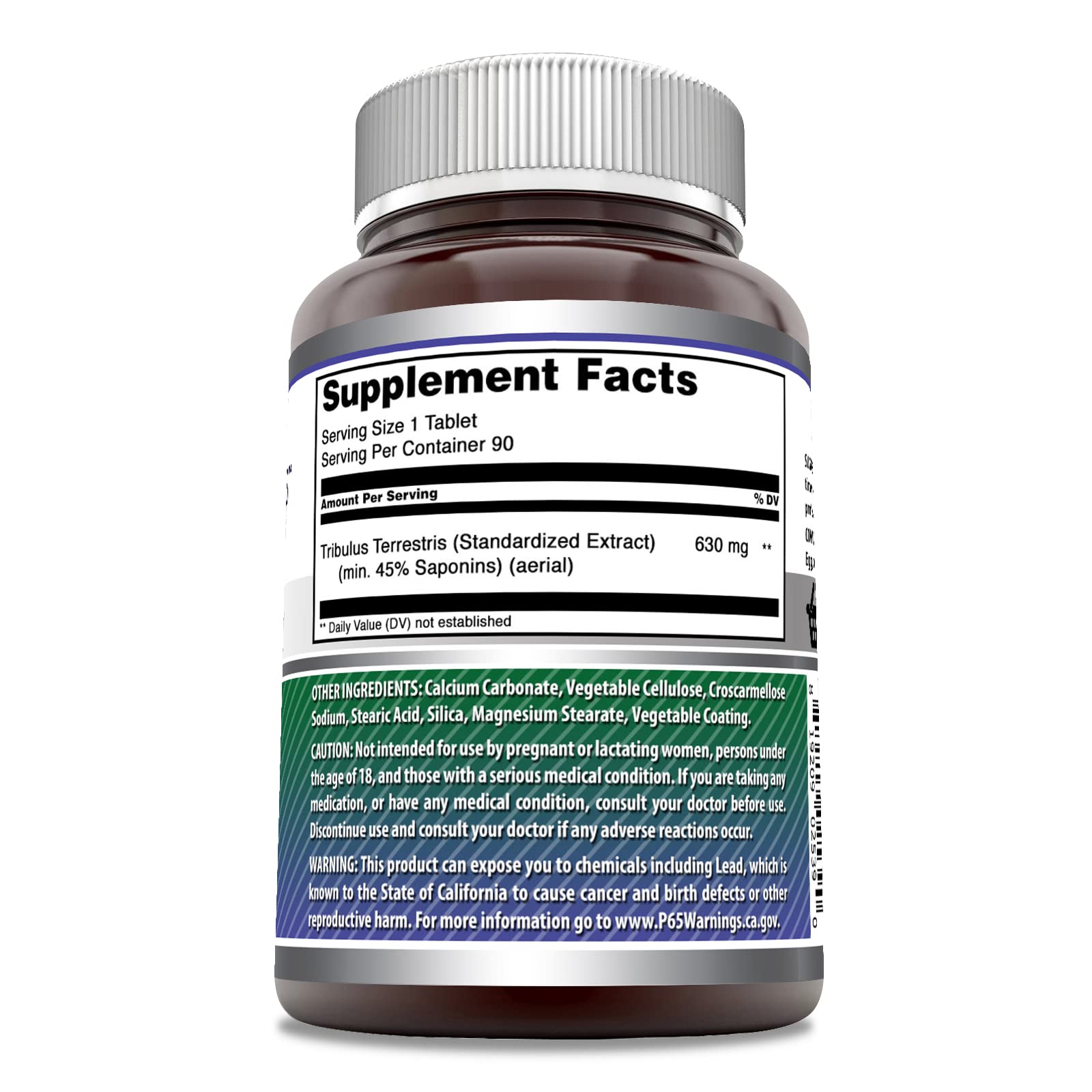 Amazing Nutrition Tribulus Terrestris 1000mg supplement side view