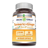 Amazing Nutrition Turmeric Curcumin & Ginger Supplement bottle front view