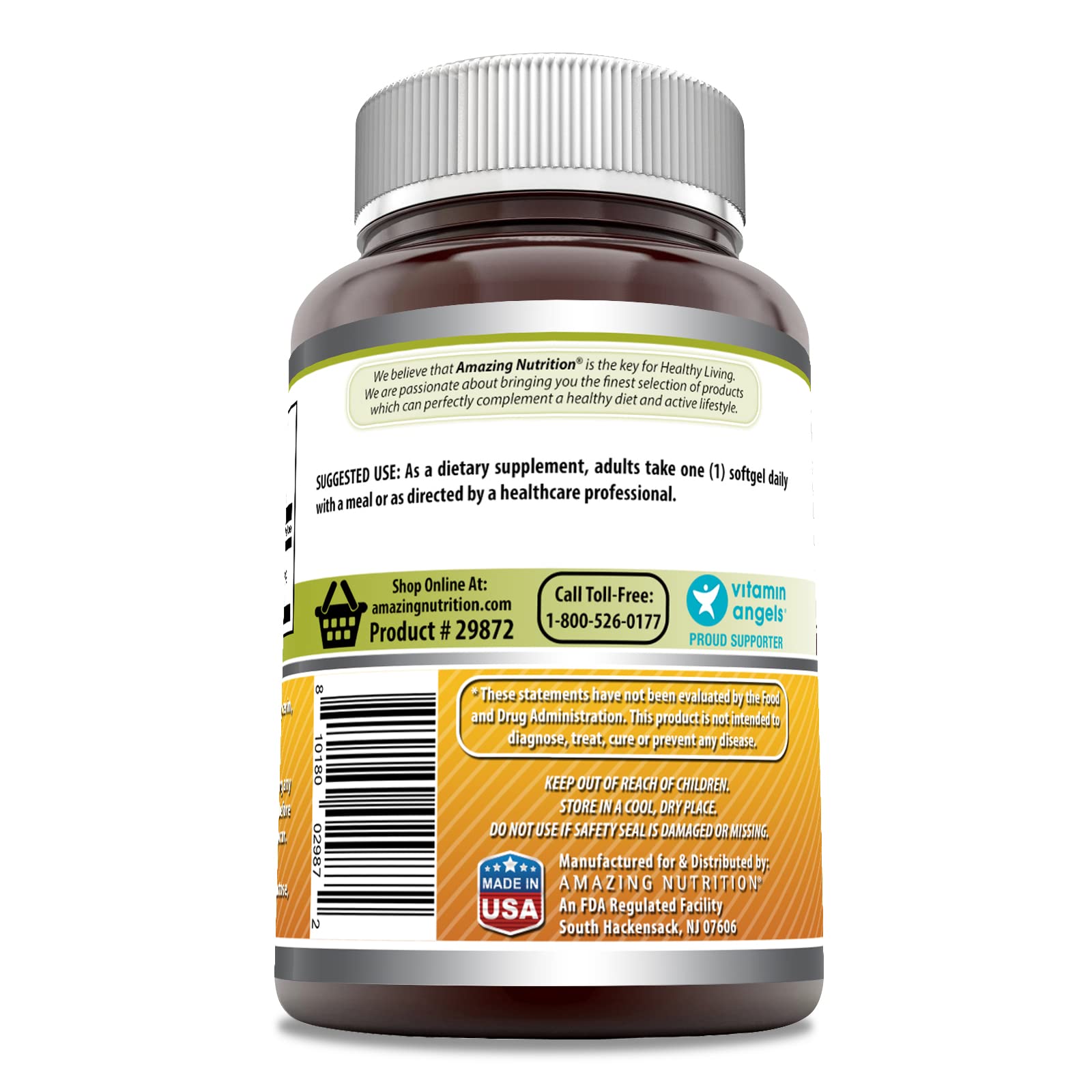 Amazing Nutrition Vitamin D3 5000 IU softgels close-up of softgels
