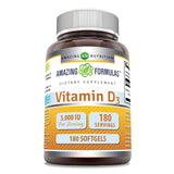 Amazing Nutrition Vitamin D3 5000 IU Softgels front view