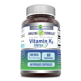 Amazing Nutrition Vitamin K2 Menaq7 MK7 100 Mcg supplement front view
