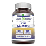 Amazing Nutrition Zinc Gluconate 50mg Supplement bottle front view
