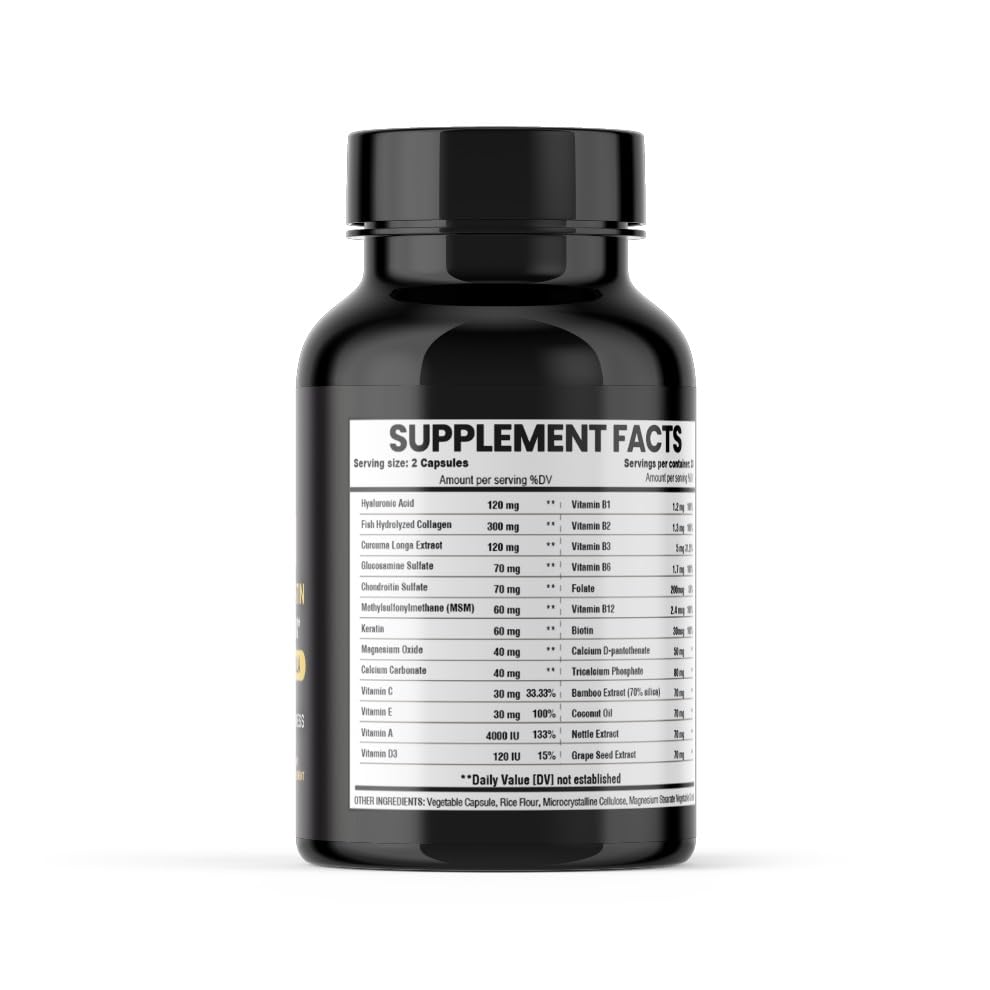 Ambition Exclusive Wear Biotin Collagen Keratin supplement bottle side view
