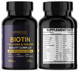 Ambition Exclusive Wear Biotin Collagen Keratin supplement capsules close-up