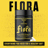 Ambrosia Flora Probiotic Capsules with a glass of water