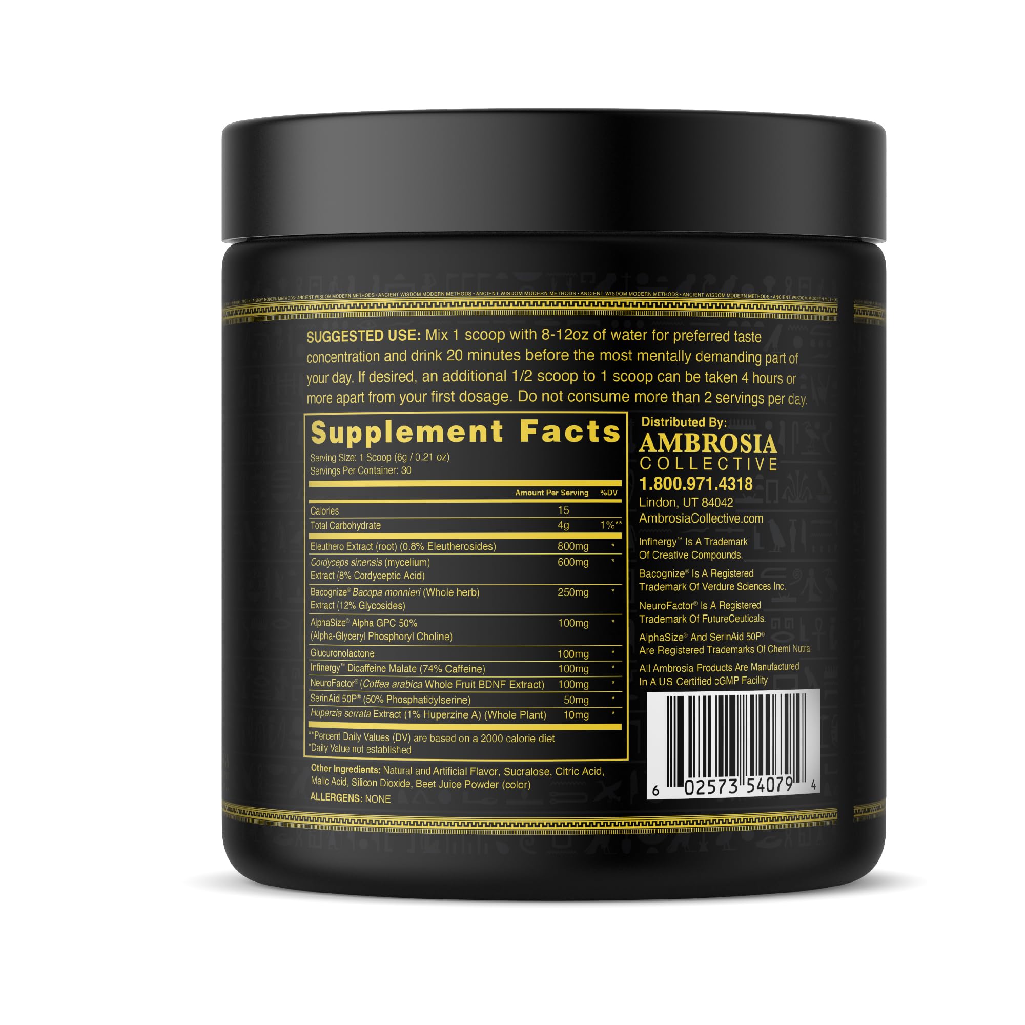 Ambrosia Mental Jewels Cherry Limeade Powder nutritional information