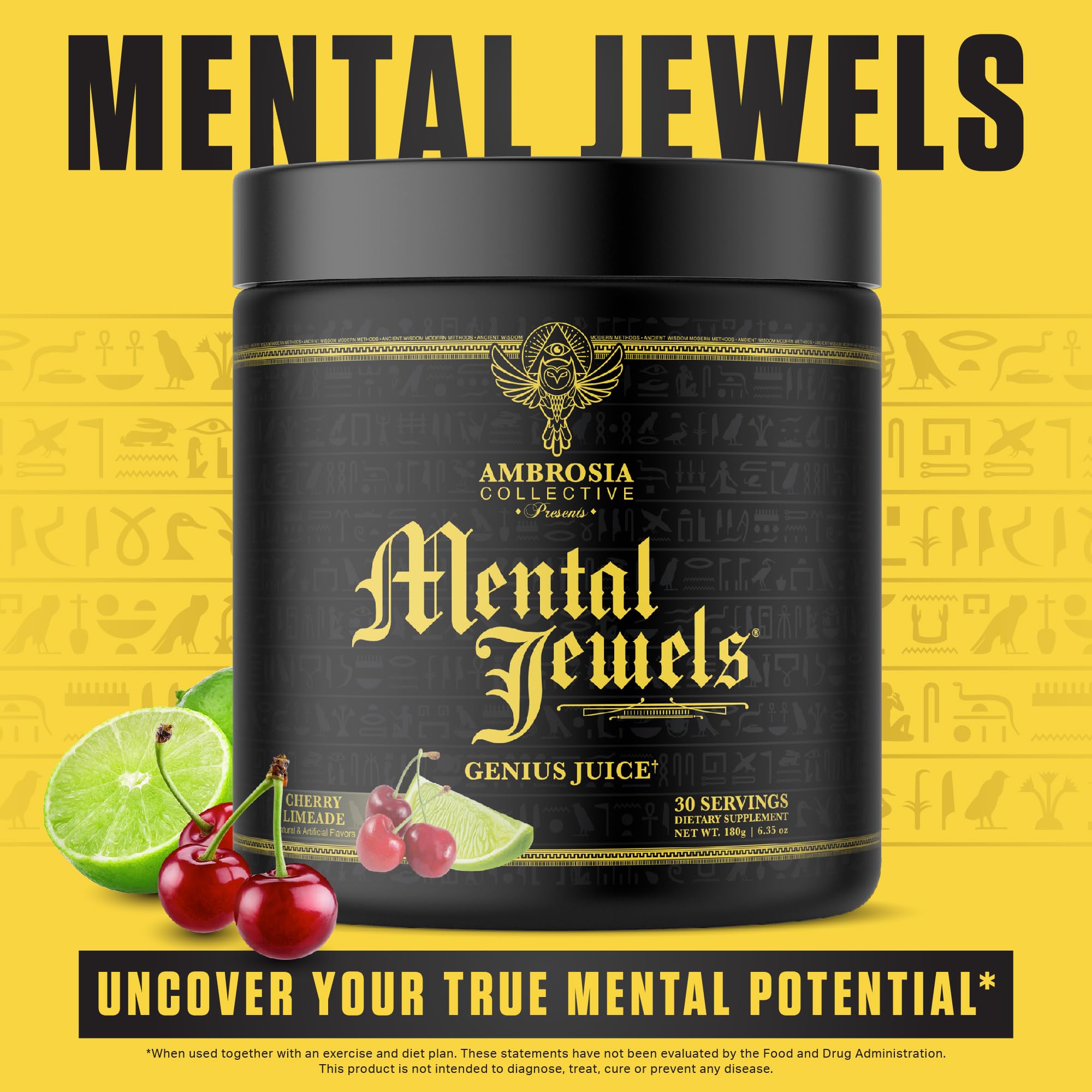 Ambrosia Mental Jewels Cherry Limeade Powder side view