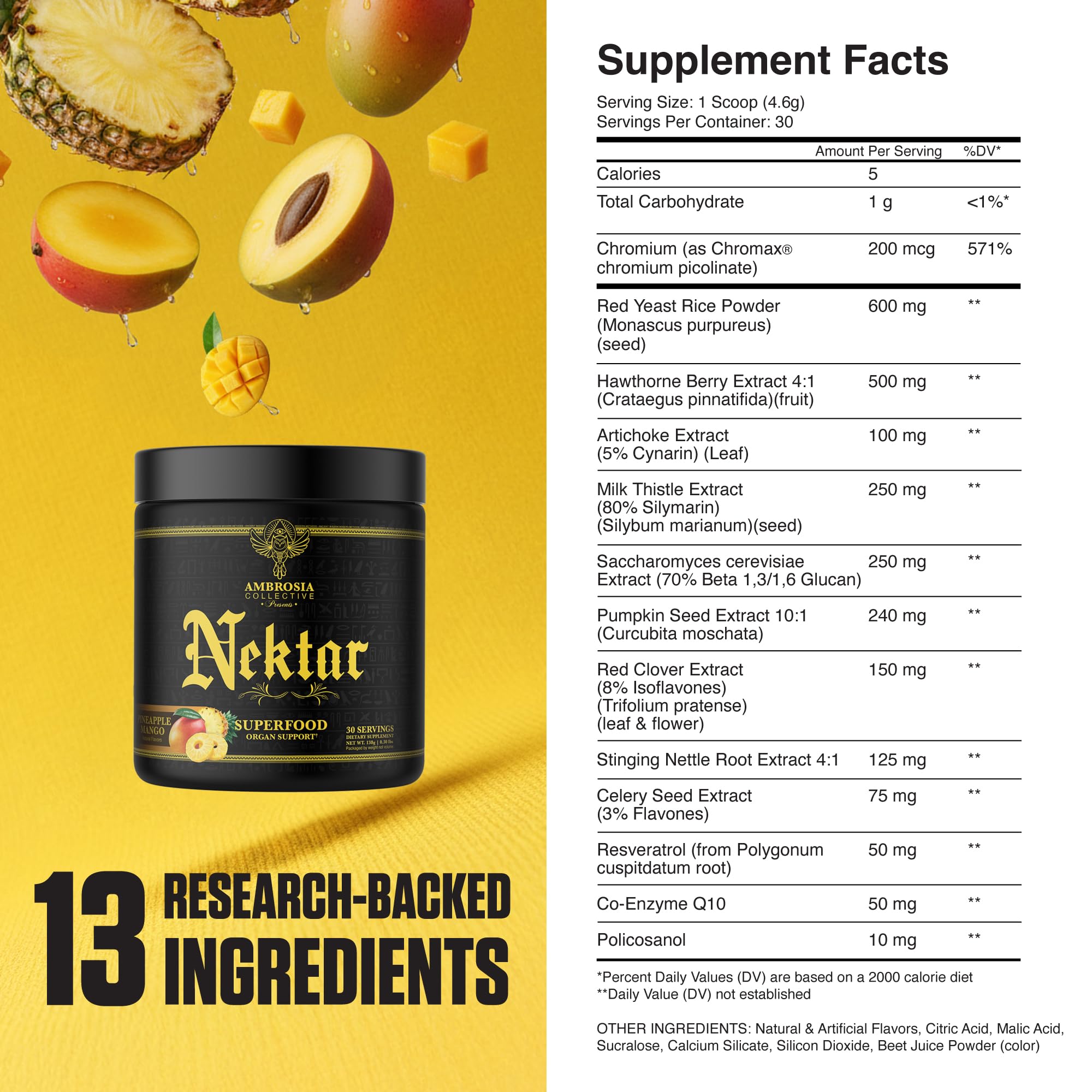 Ambrosia Nektar Superfood Powder mixed in a glass
