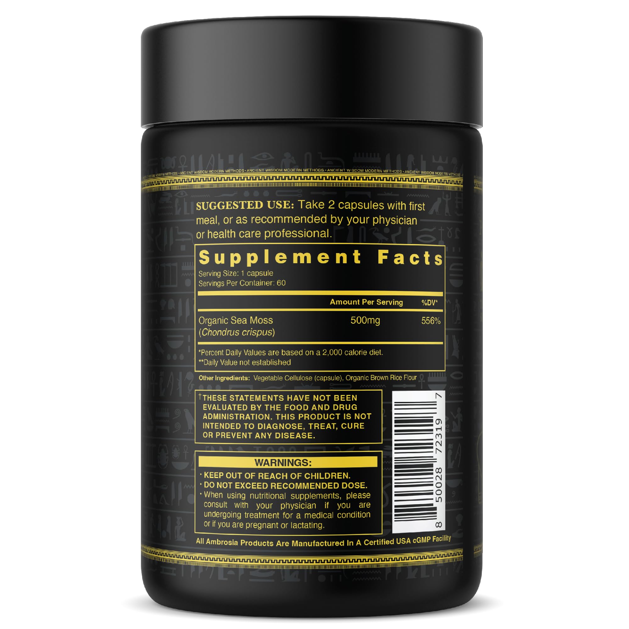 Ambrosia Sea Moss Organic Superfood 82g back view