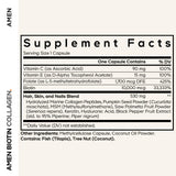 Amen Biotin Collagen Vitamins+ 10,000 mcg side view of bottle