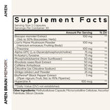 Amen Brain Memory supplement side view showing capsule details