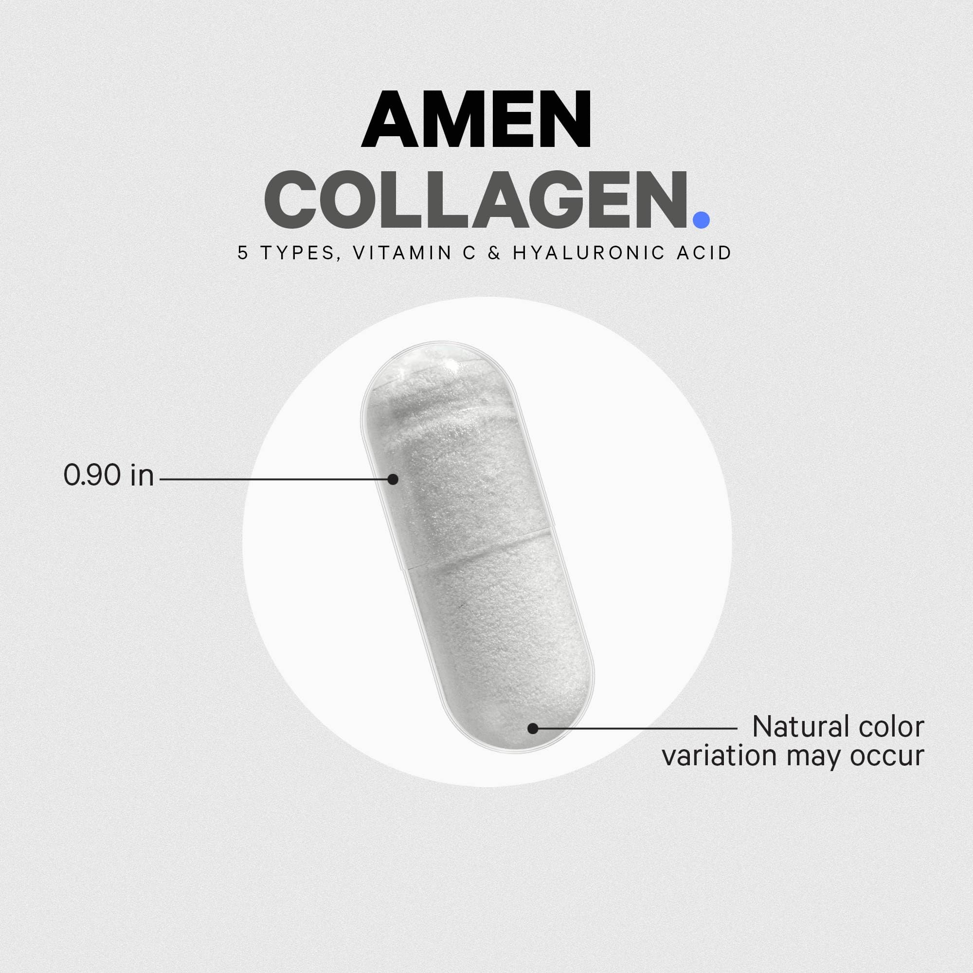 Amen Collagen Supplement with a glass of water