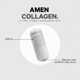 Amen Collagen Supplement with a glass of water