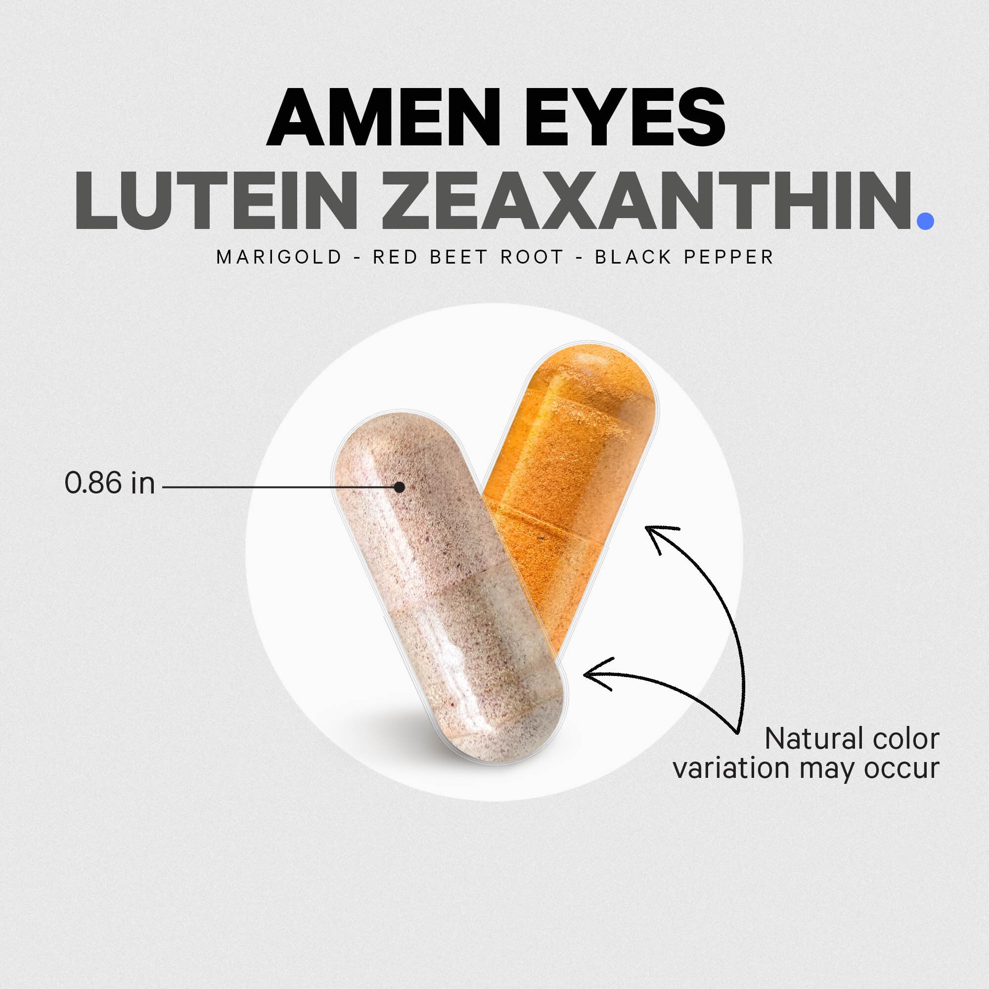 Amen Eyes Lutein Zeaxanthin Supplement displayed with other supplements