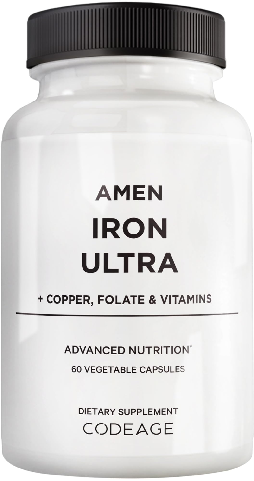 Amen Iron Ultra Supplement 65mg front view of packaging