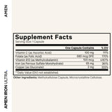 Amen Iron Ultra Supplement 65mg side view of bottle