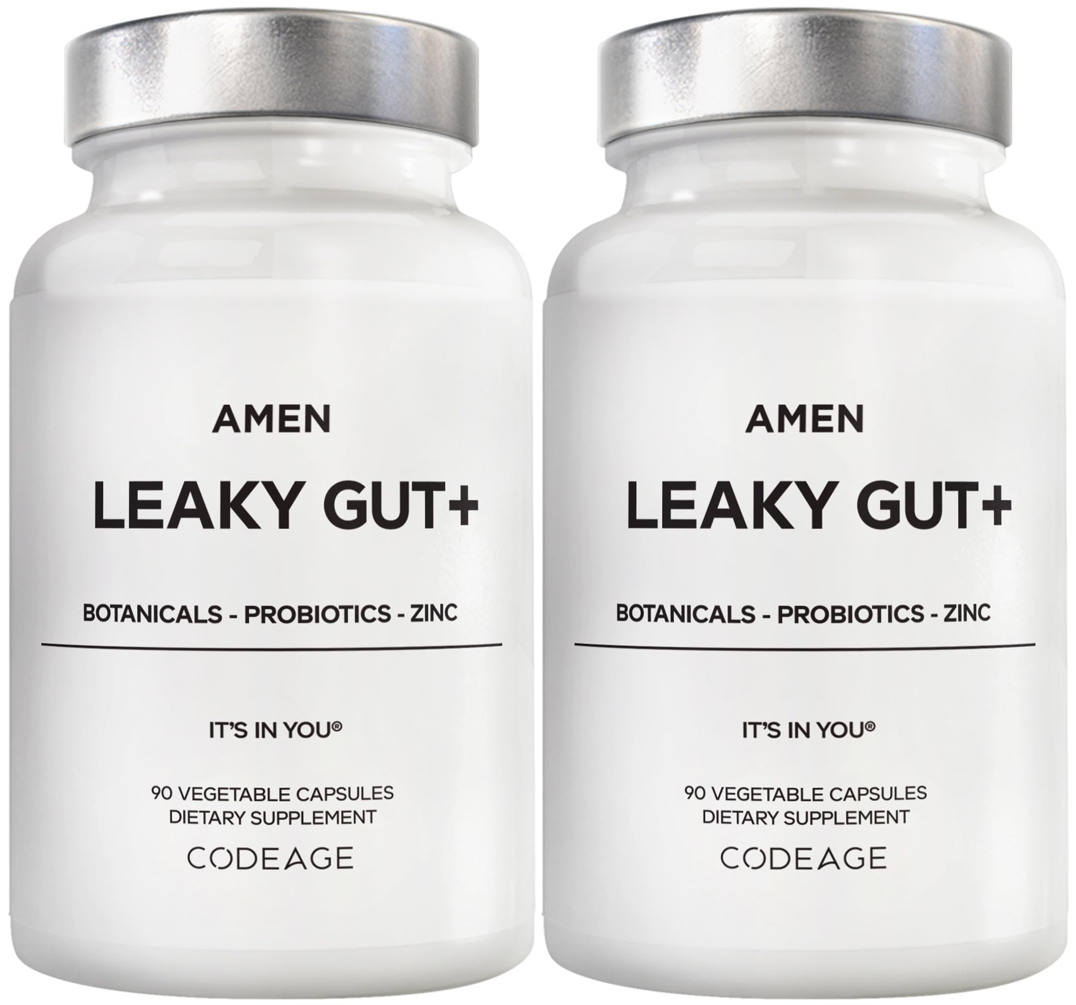 Amen Leaky Gut+ Supplement Capsules front view