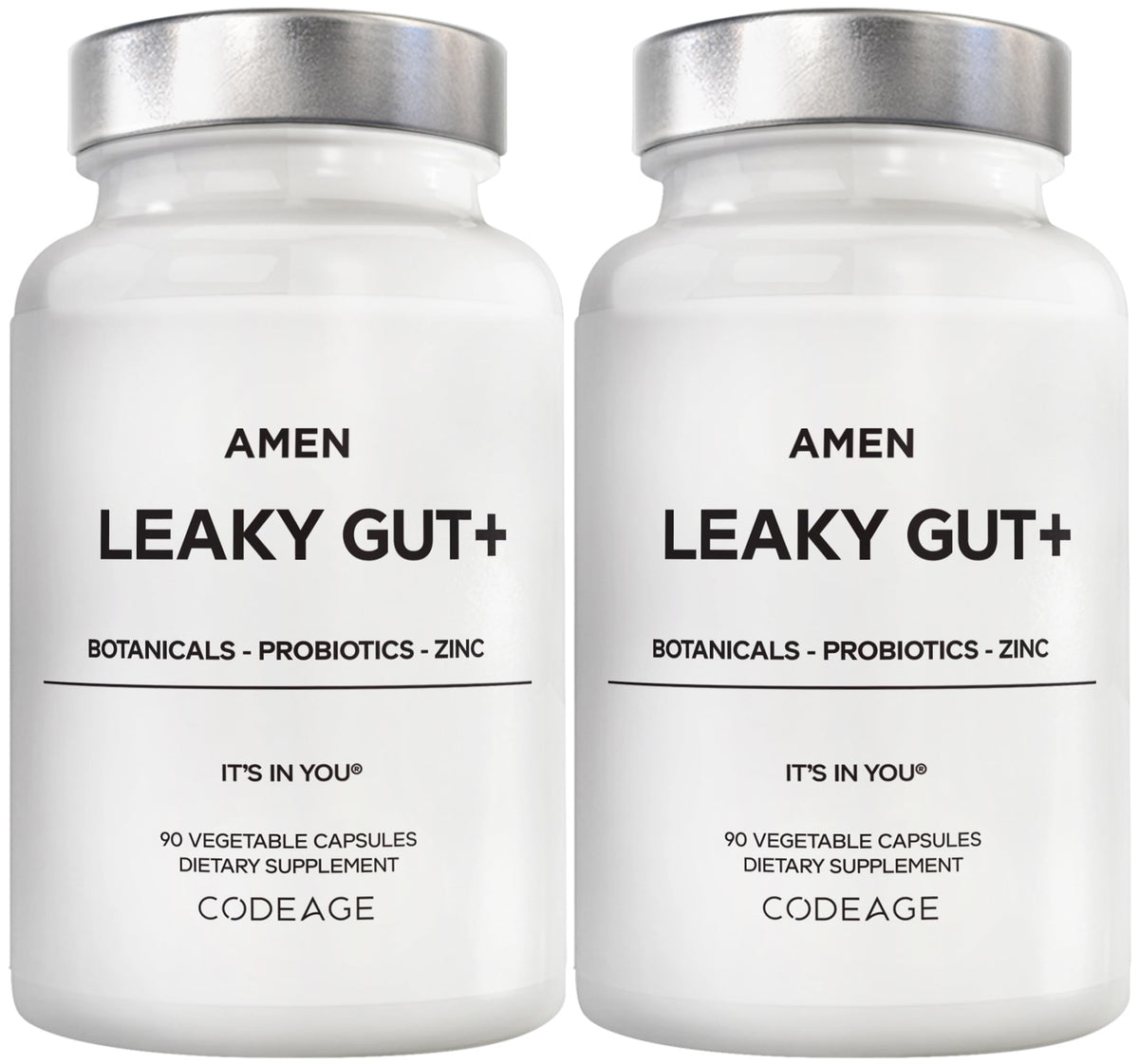 Amen Leaky Gut+ Supplement Capsules front view