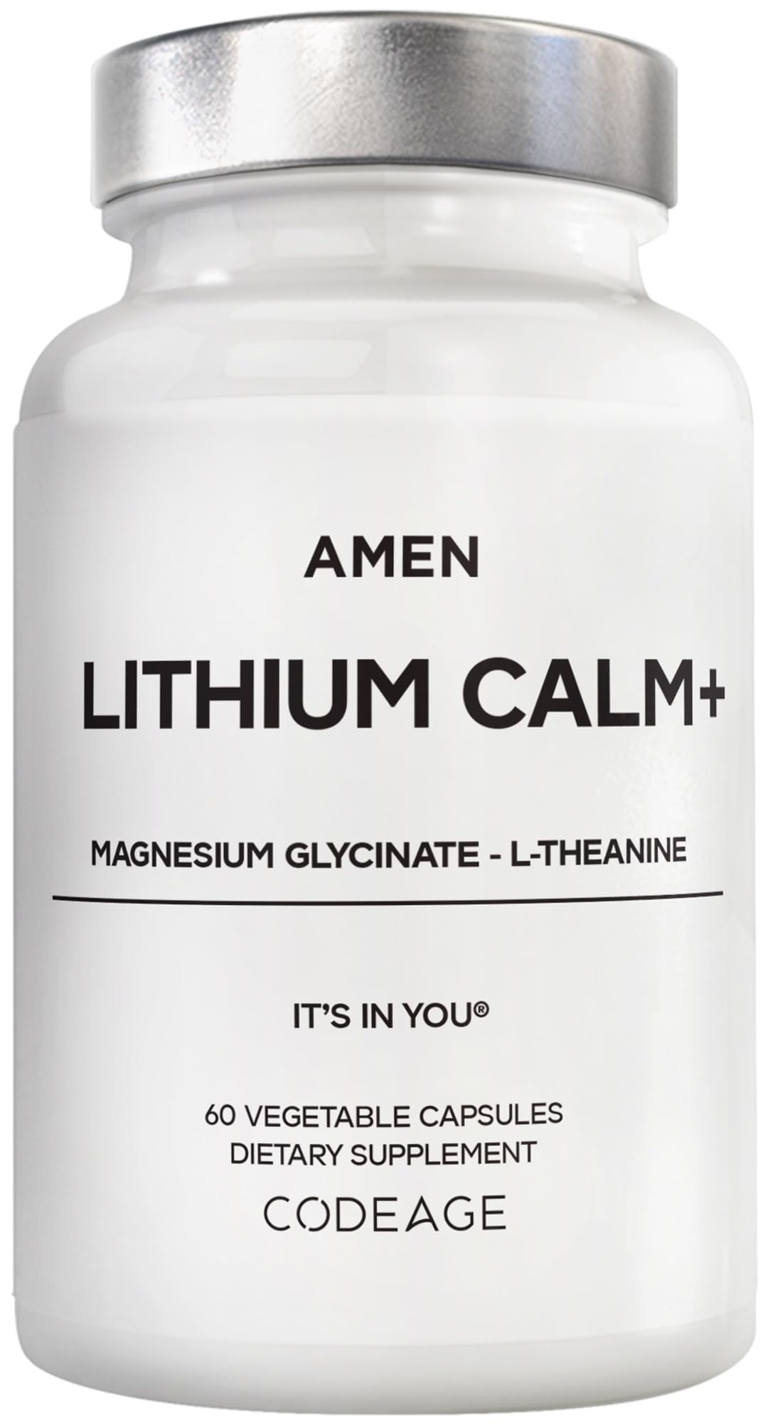 Amen Lithium Calm+ supplement bottle front view