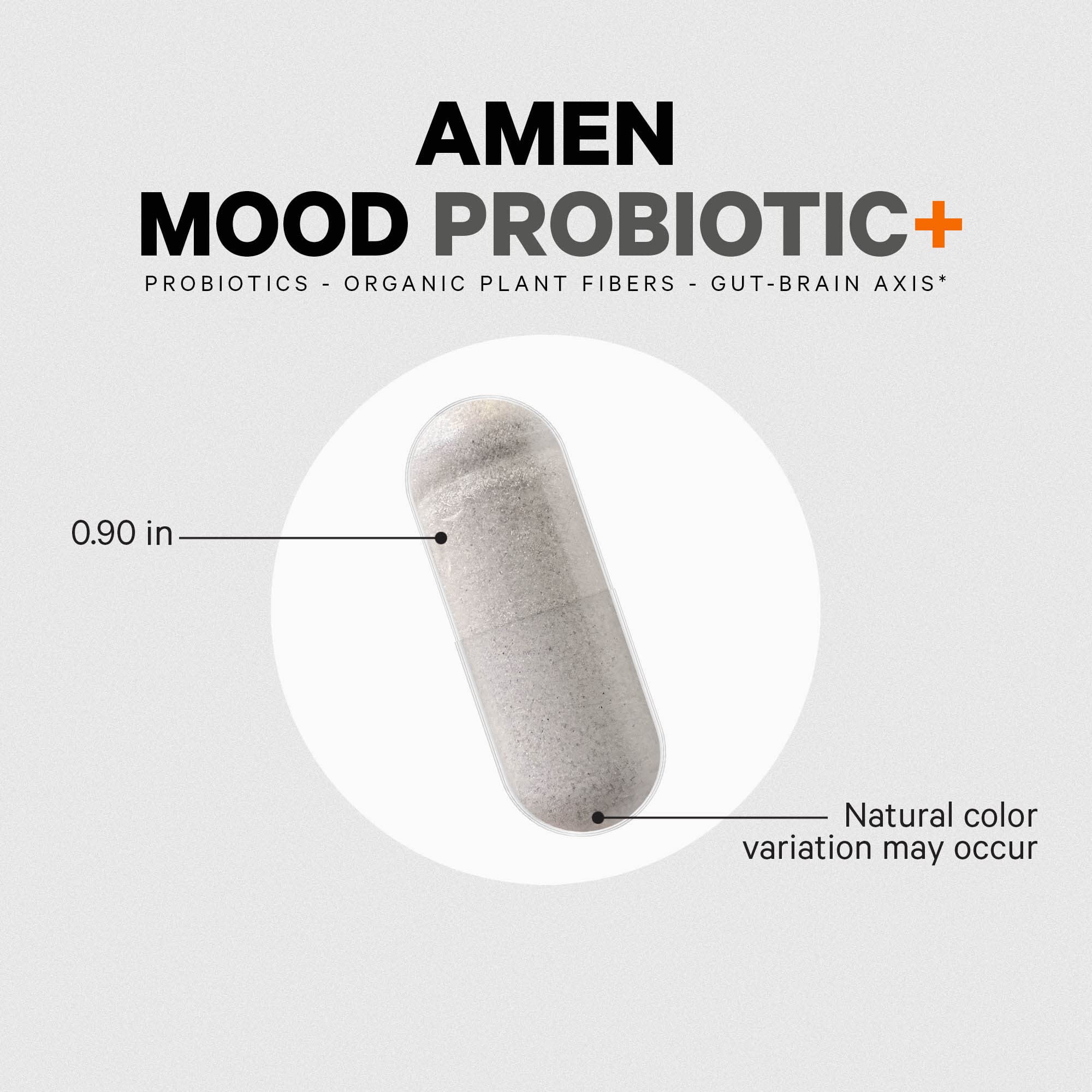 Amen Mood Probiotic Supplement with natural background