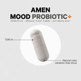 Amen Mood Probiotic Supplement with natural background
