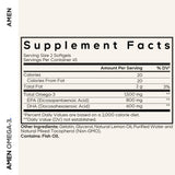 Amen Omega-3 Softgels side view with label