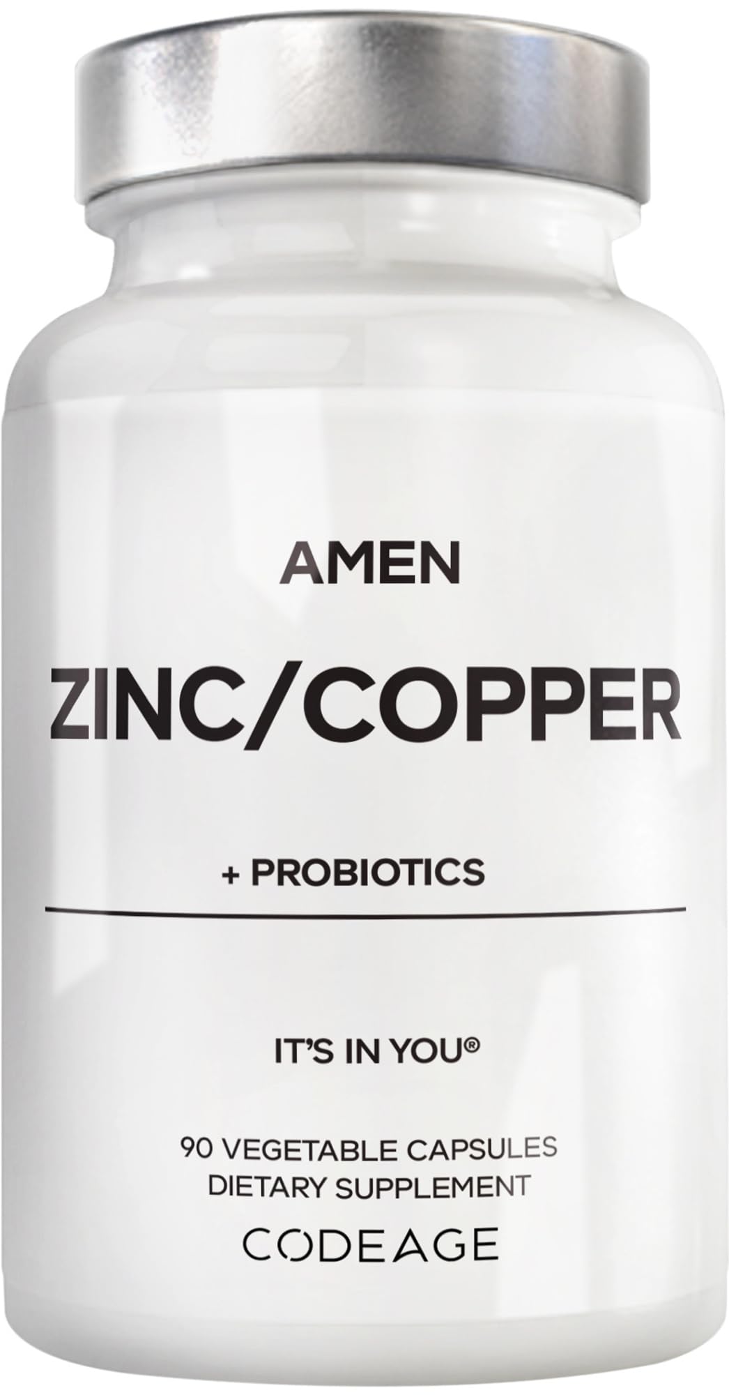 Amen Zinc & Copper Supplement bottle front view