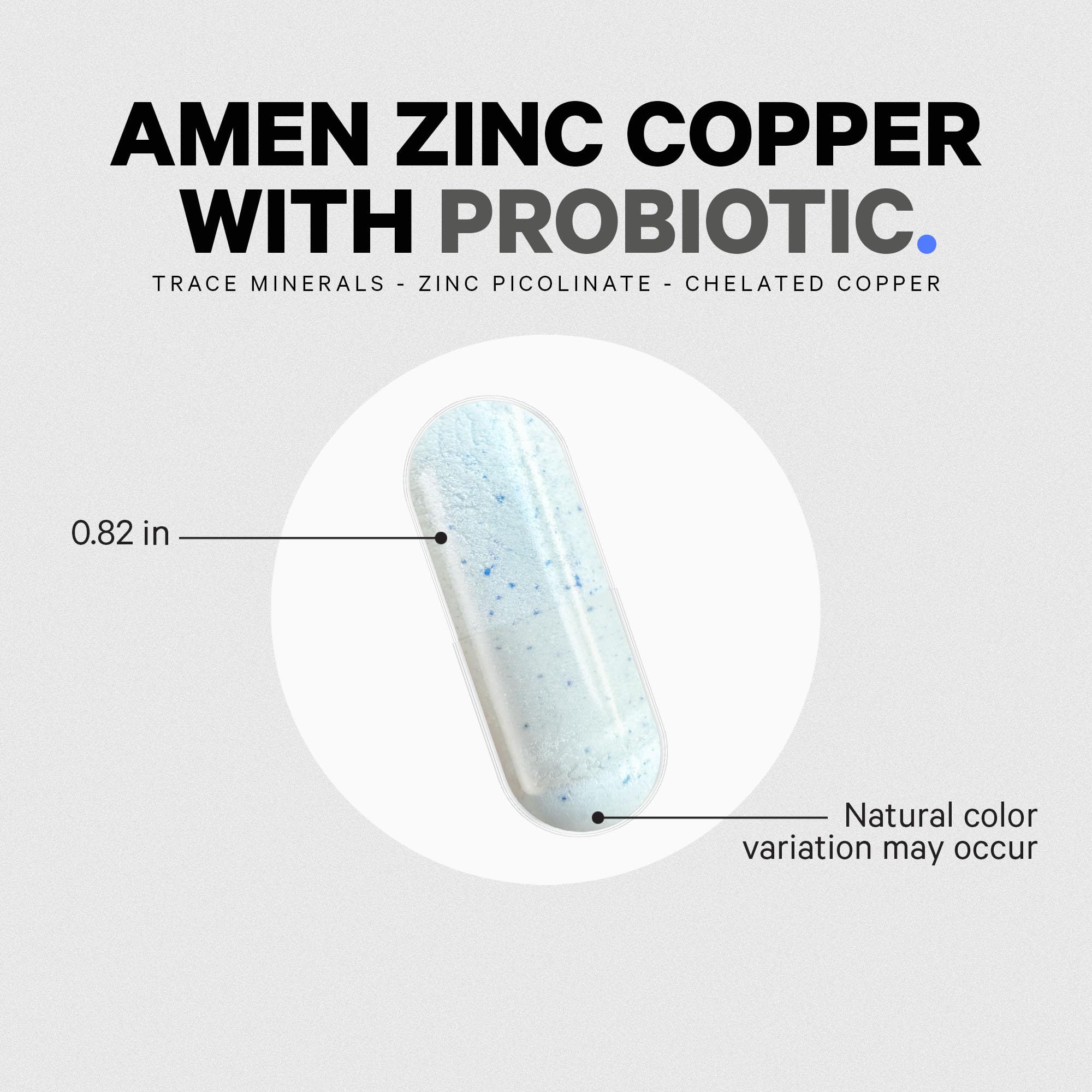 Amen Zinc & Copper Supplement displayed with other vitamins