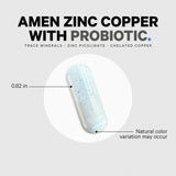 Amen Zinc & Copper Supplement displayed with other vitamins