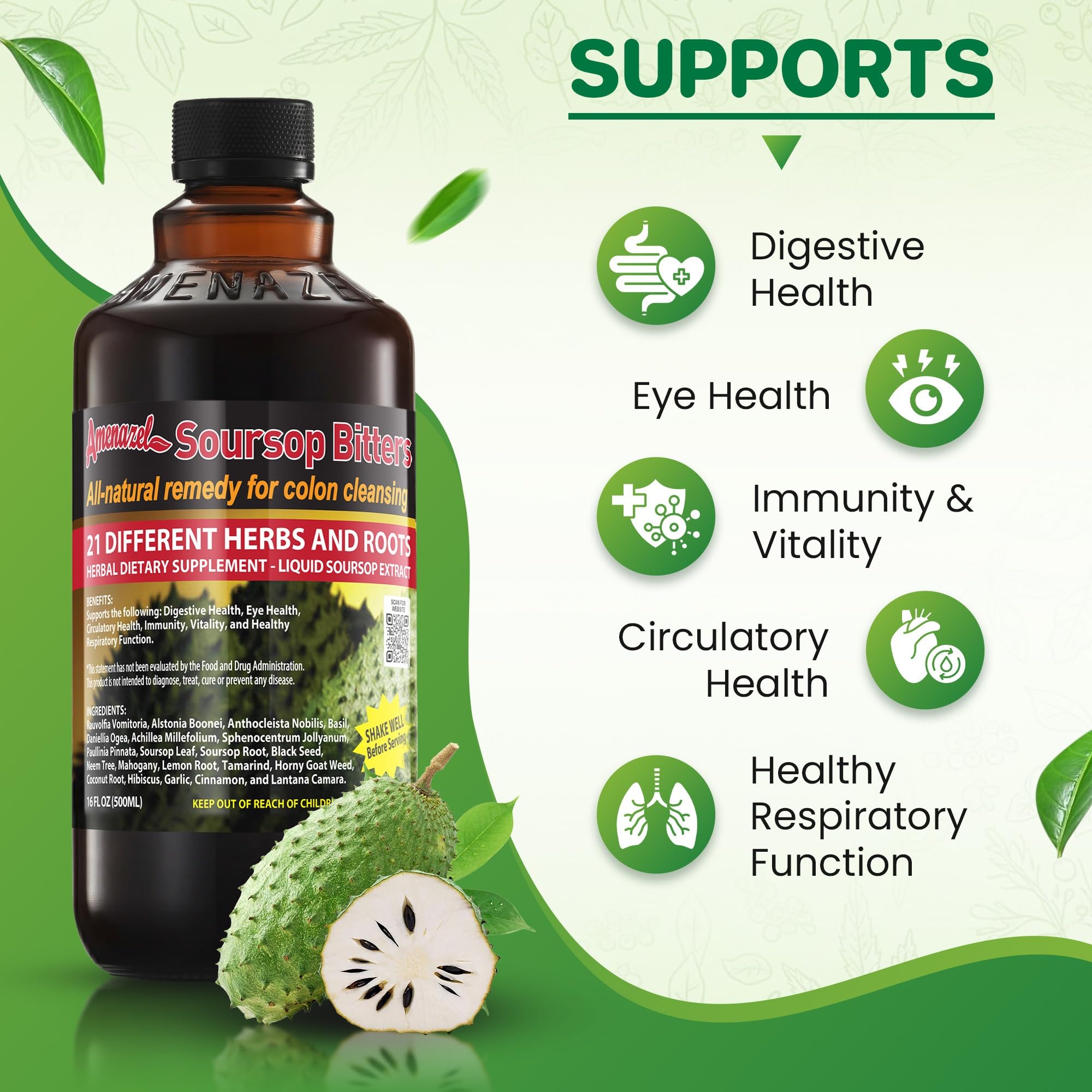Amenazel Herbal Supplement 812g side view