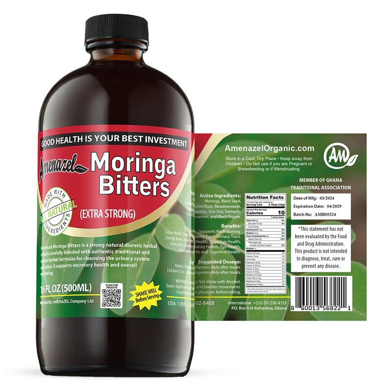 Amenazel Organic Moringa Bitters 789g front view