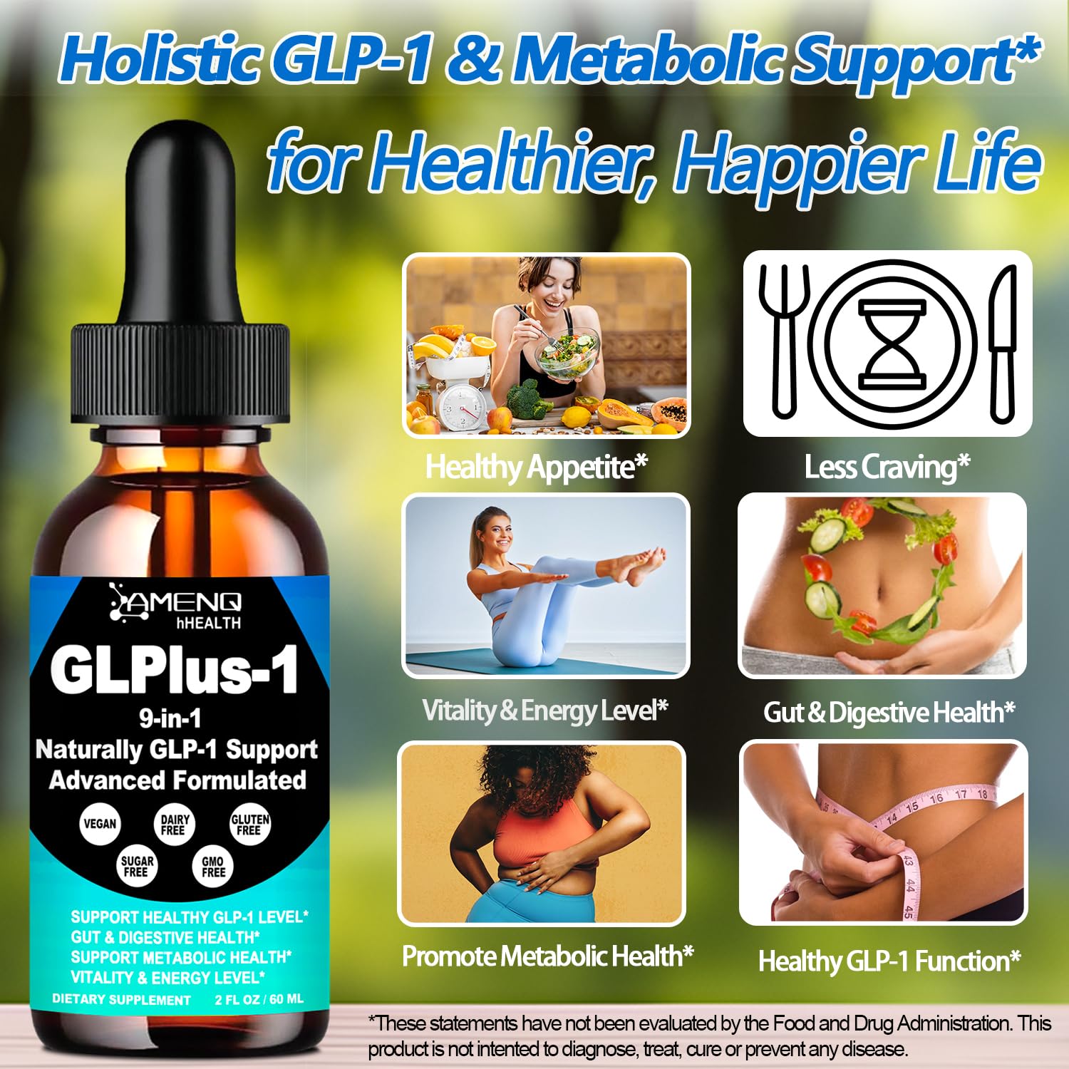 AMENQ hHEALTH GLP-1 Support Supplement liquid dropper close-up