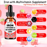 AMENQ hHEALTH Liquid Iron Drops bottle side view