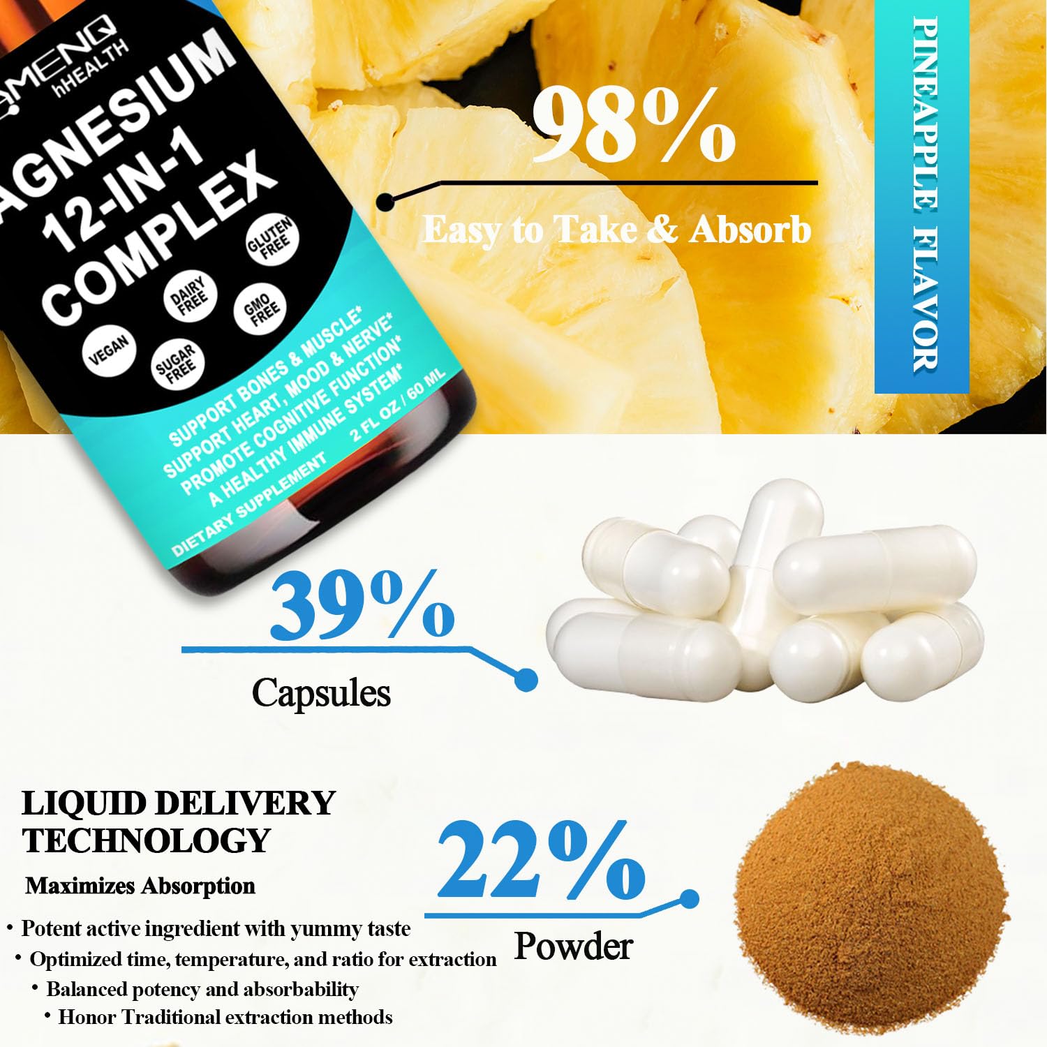 AMENQ hHEALTH Magnesium 12-in-1 Complex Liquid Drops packaging