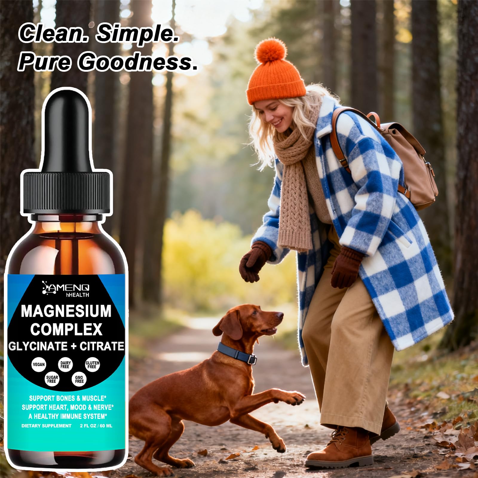 AMENQ hHEALTH Magnesium Complex Liquid Drops back view