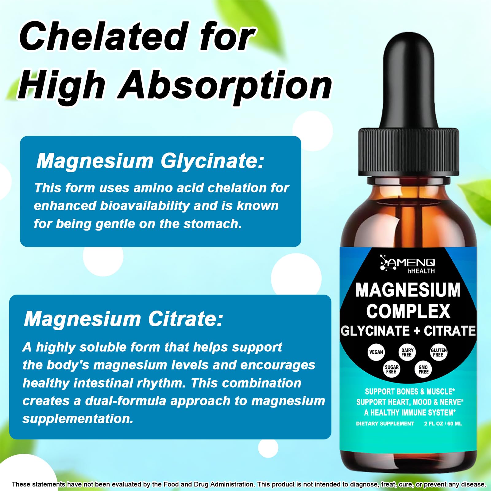 AMENQ hHEALTH Magnesium Complex Liquid Drops ingredients list
