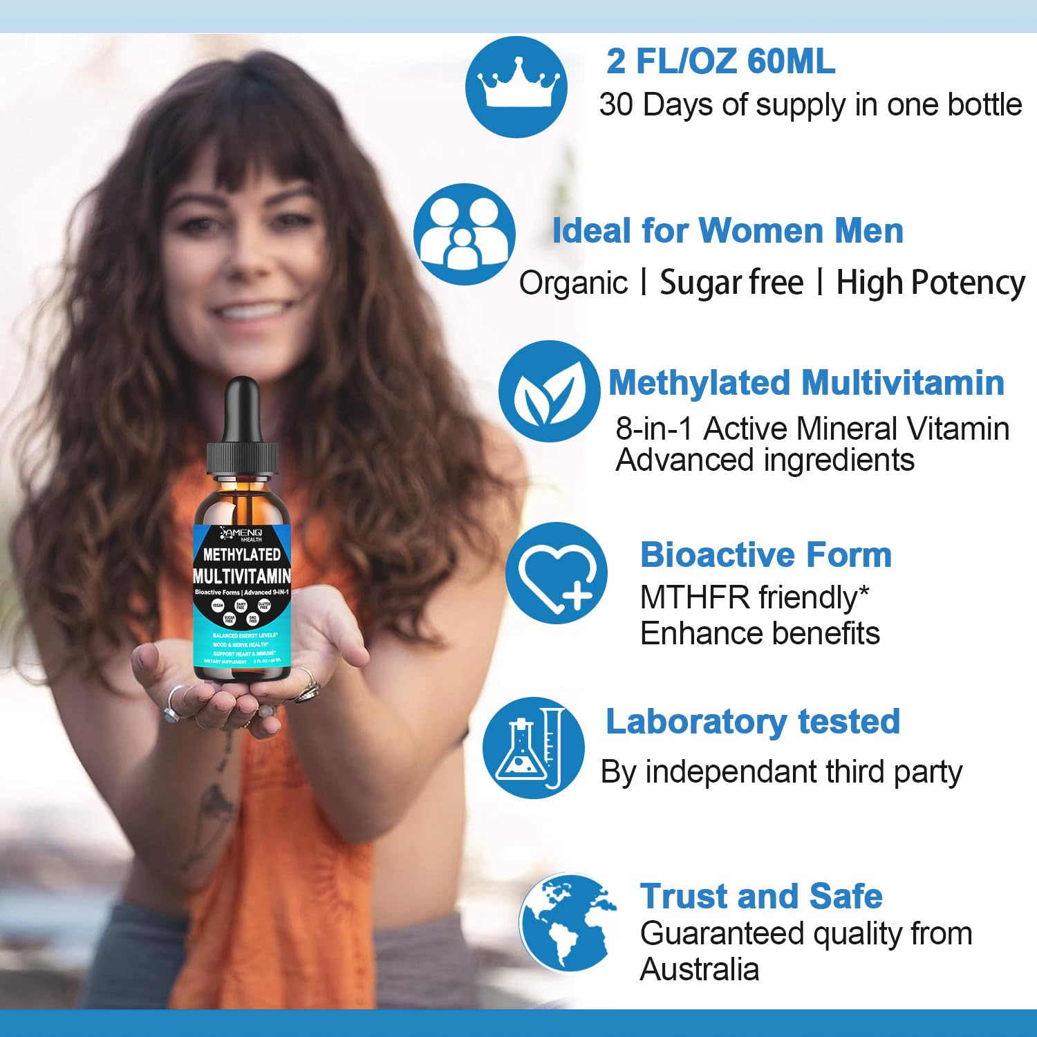 AMENQ hHEALTH Methylated Multivitamin Liquid Drops lifestyle shot