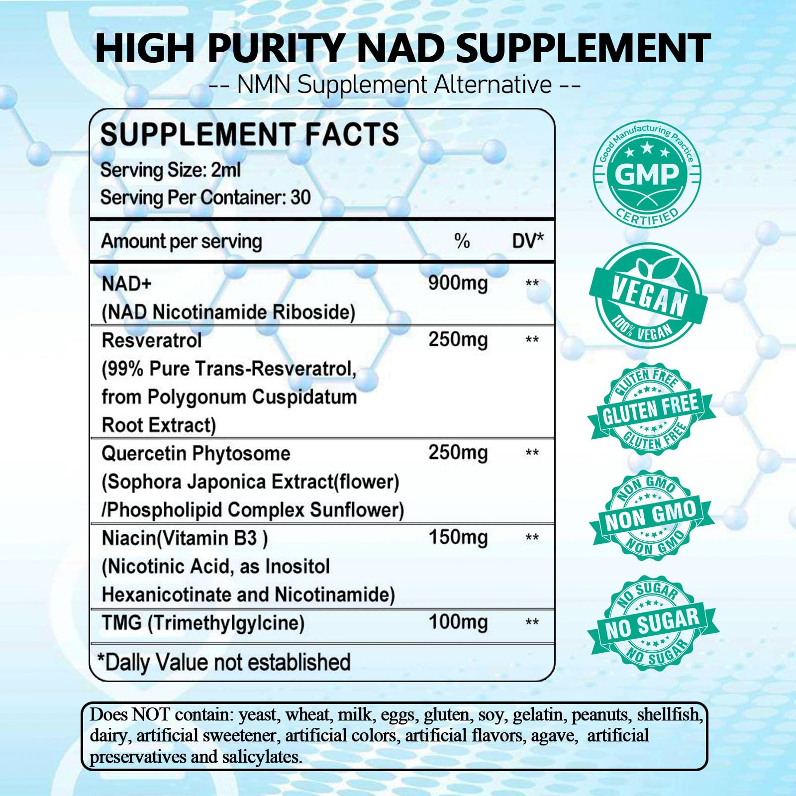 AMENQ hHEALTH NAD Plus Liquid Drops 900mg packaging