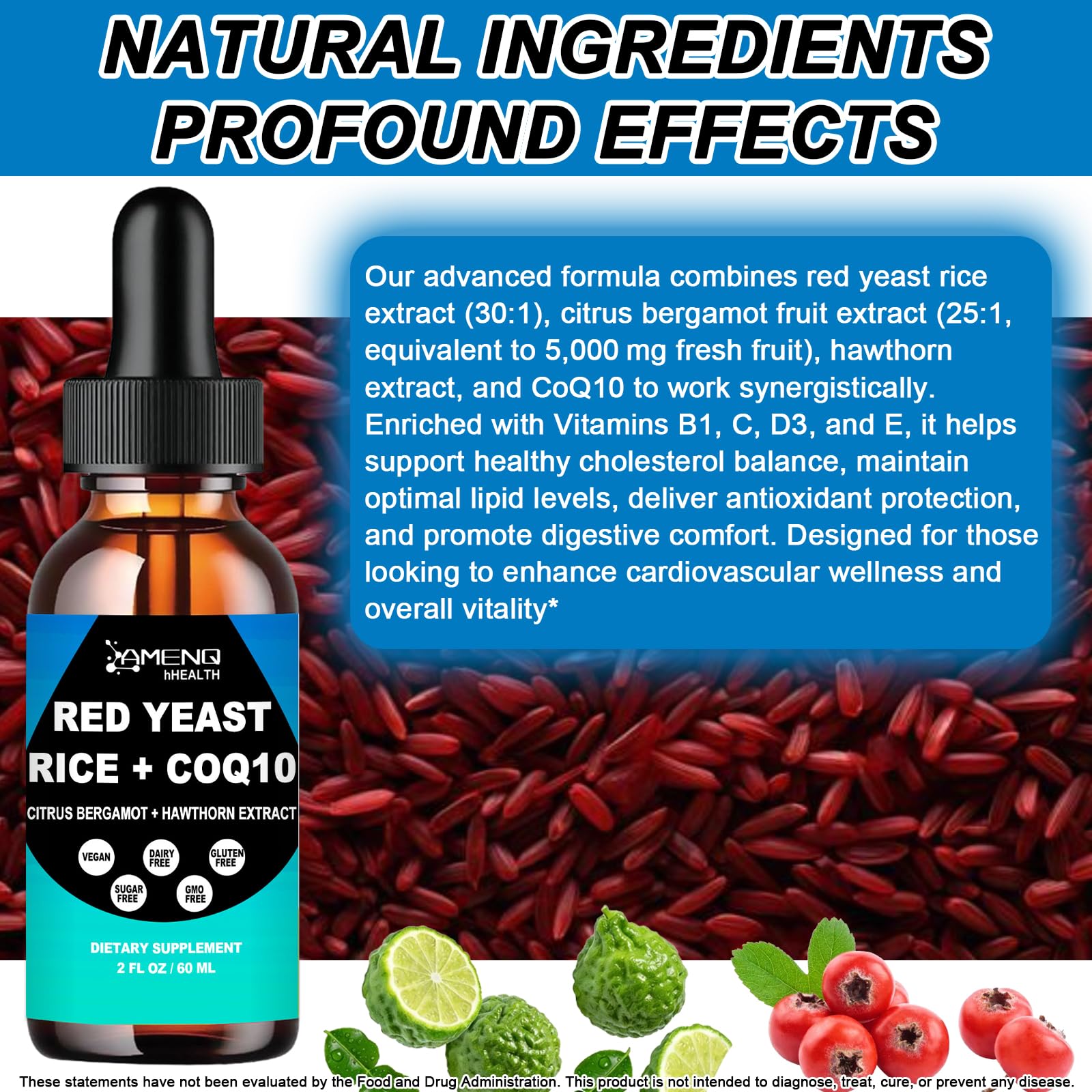 AMENQ hHEALTH Red Yeast Rice with CoQ10 supplement dosage instructions