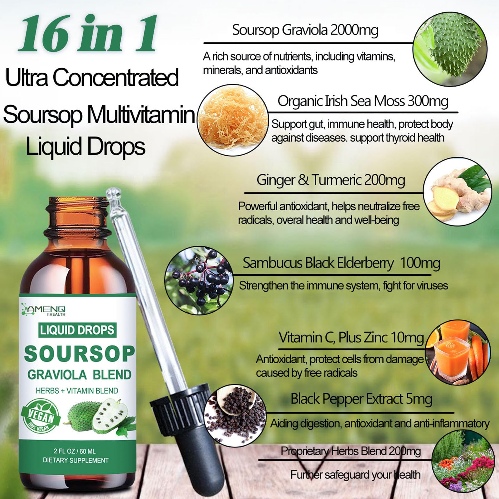 AMENQ hHEALTH Soursop Graviola Liquid Drops back view