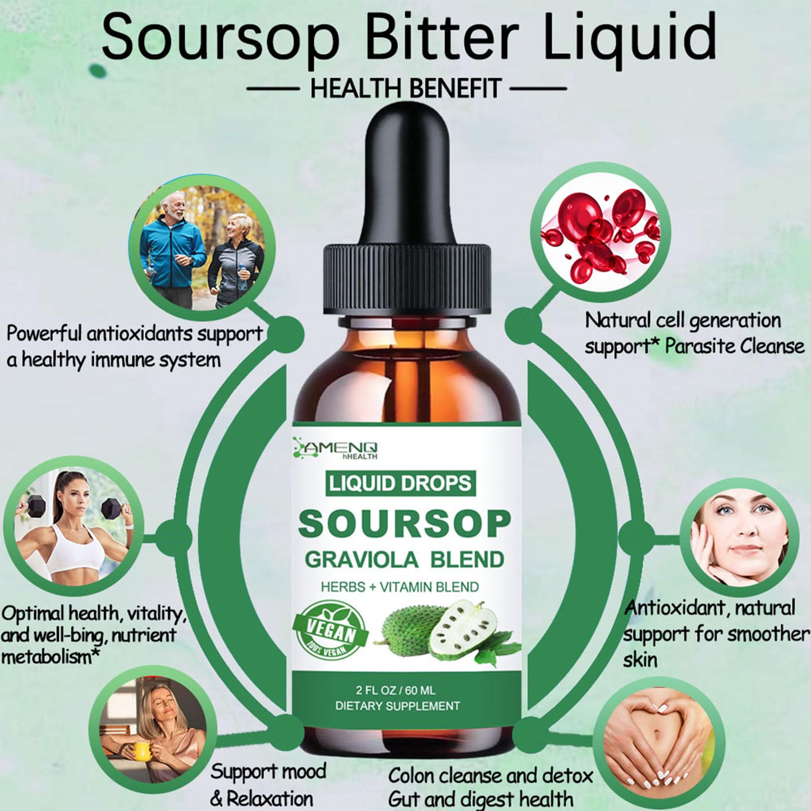 AMENQ hHEALTH Soursop Graviola Liquid Drops lifestyle scene