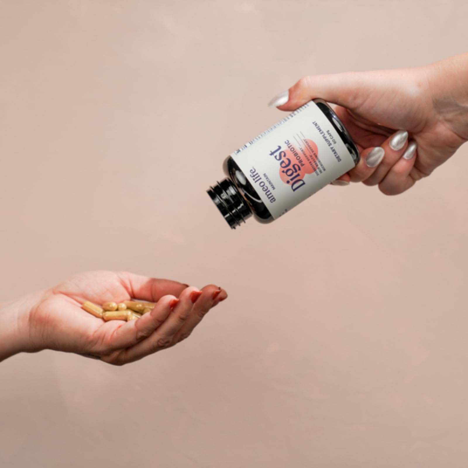 Ameo Life Probiotic Supplement lifestyle scene with herbal products