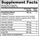 Ameo Life Probiotic Supplement with Turmeric and Aloe Vera ingredients list