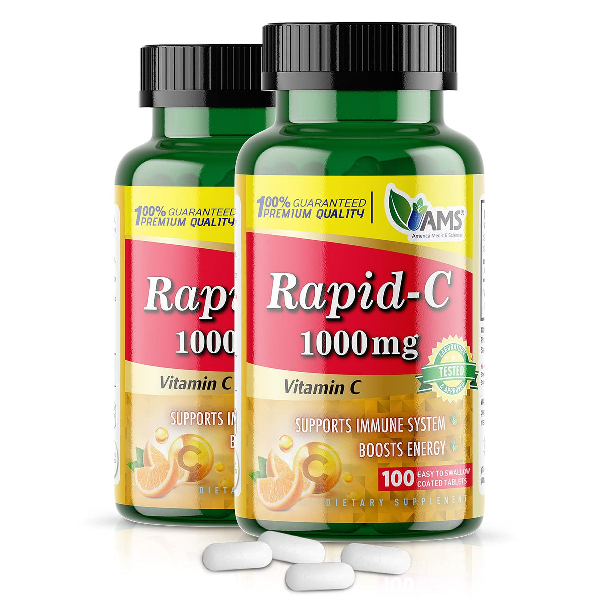 America Medic & Science Rapid-C Vitamin C 1000mg supplement front view